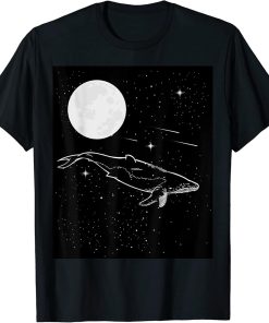 Funny Whale space, Humpback Design watercolor Orca T-Shirt