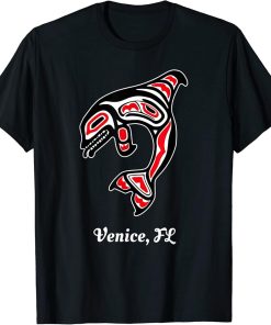 Native American Venice Florida Red Orca Killer Whale T-Shirt