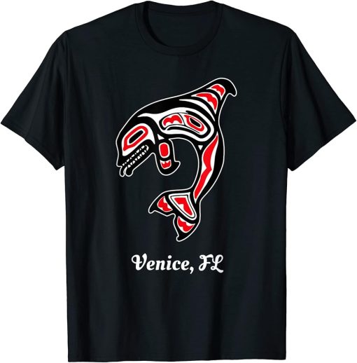 Native American Venice Florida Red Orca Killer Whale T-Shirt