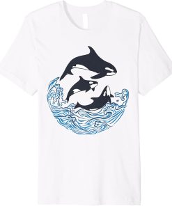 Funny Orca Killer Whales Bouquet, Orca family, Cool Pisces Premium T-Shirt